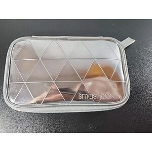 SMASHBOX METALLIC SILVER MAKEUP BAG